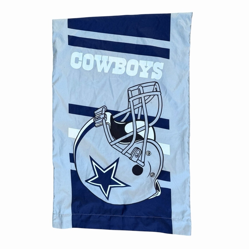 Vintage Dallas Cowboys Pillowcase Blue NFL Football Helmet Standard Size Bedding